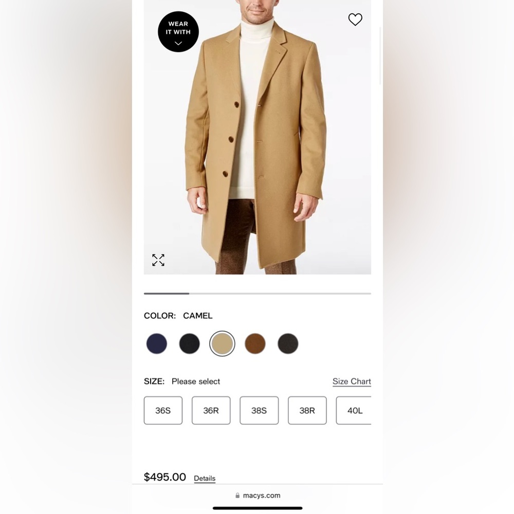 42s Polo camel overcoat. Only used once. Message me for more information.
